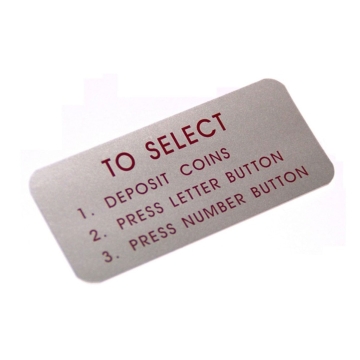 Rock-Ola mechanism dress cap model Tempo II instruction decal English
