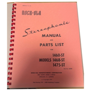 Rock-Ola 1460-ST 1468-ST 1475-ST Manual And Parts List