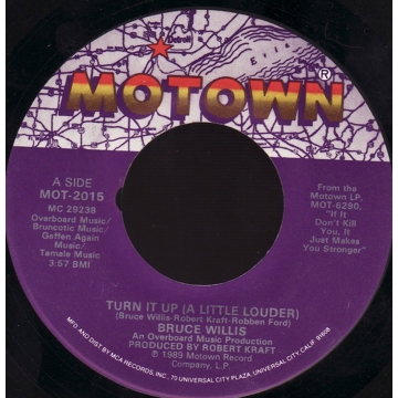 Single 45: Bruce Willis – Turn It Up (A Little Louder) / Here Comes Trouble Again
New old stock Blues Pop Rock vinyl 1990