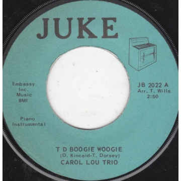 Single 45: Carol Lou Trio ‎– T D Boogie Woogie / Lullaby Of Birdland
New old stock Jazz vinyl 