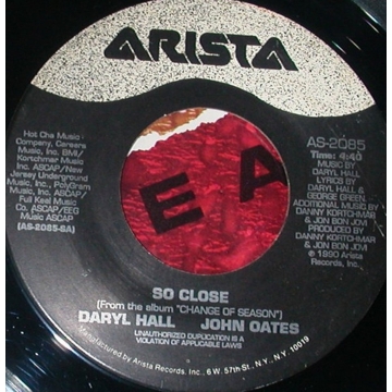 Single 45: Daryl Hall John Oates – So Close / So Close Unplugged