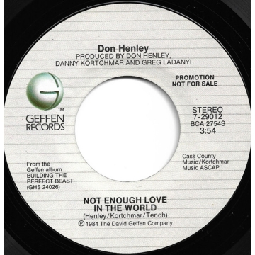 Single 45: Don Henley ‎– Not Enough Love In The World / Not Enough Love In The World
new old stock vinyl 1985