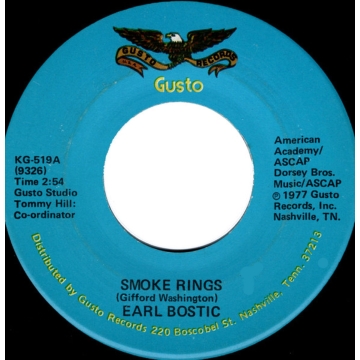 Single: Earl Bostic ‎– Smoke Rings / Deep Purple 45 RPM