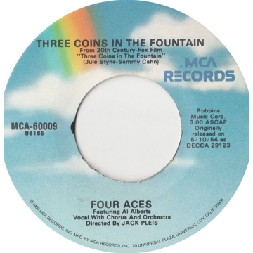 Jukebox Single 45: Four Aces Featuring Al Alberts ‎– Three Coins In The Fountain / A Garden In The Rain