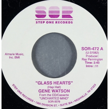 Single 45: Gene Watson ‎– Glass Hearts / Hold That Thought