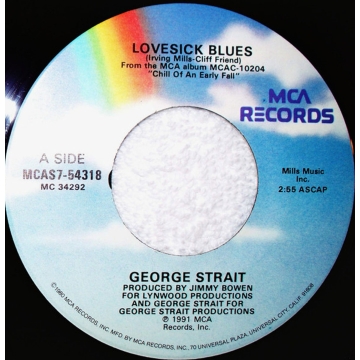 Vinyl Single 45: George Strait – Lovesick Blues / Is It Already Time