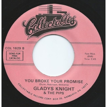 Single 45: Gladys Knight And The Pips ‎– Letter Full Of Tears / You Broke Your Promise
Jukebox Collectables label / Funk Soul