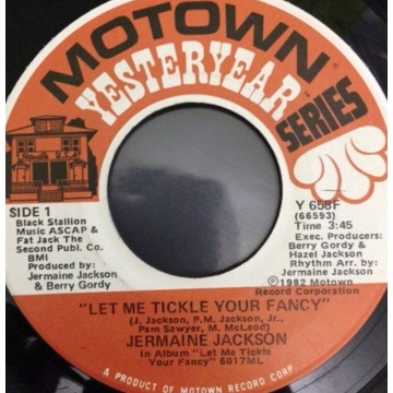 Single 45: Jermaine Jackson ‎– Let Me Tickle Your Fancy / I'm Just Too Shy
New old stock vinyl Motown Yesteryear label