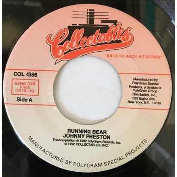 Single 45: Johnny Preston / Richard Chamberlain – Running Bear / Theme From Dr. Kildare
Jukebox Collectables label