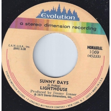 Single 45: Lighthouse ‎– Sunny Days / Lonely Places
New old stock pop/rock vinyl 1972