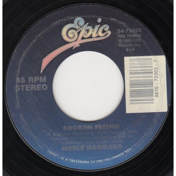 Single 45: Merle Haggard ‎– Broken Friend / Wouldn't That Be Something