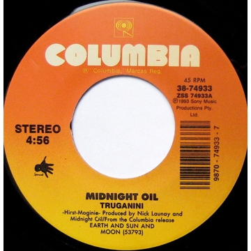 Vinyl Single 45: Midnight Oil ‎– Truganini / Drums Of Heaven