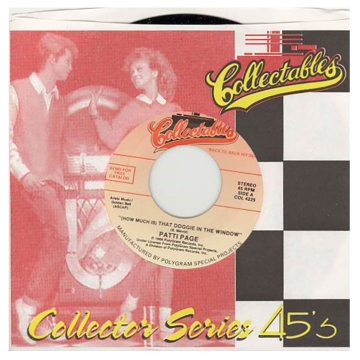 Single 45: Patti Page – (How Much Is) That Doggie In The Window / Tennessee Waltz
Jukebox label Collectables