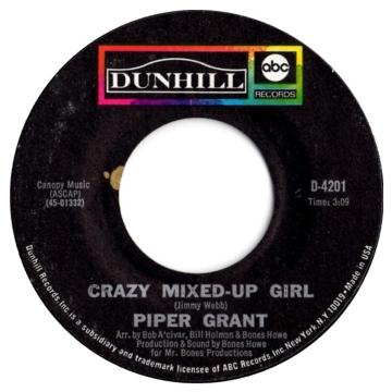 Vinyl Single 45: Piper Grant ‎– Crazy Mixed-Up Girl