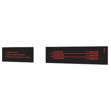 Rock-Ola 470 Coin Instruction Glass Decal