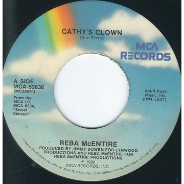 Vinyl Single 45: Reba McEntire ‎– Cathy's Clown / Walk On