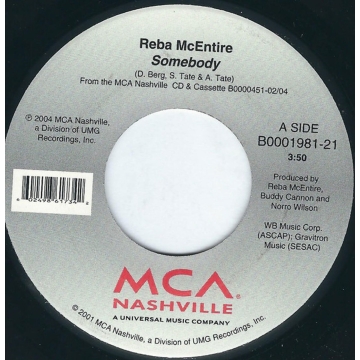Single: Reba McEntire ‎– Somebody / Moving Oleta 45 RPM
