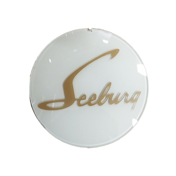 Seeburg Side Emblem In Cabinet (White) Model VL200 - Glass