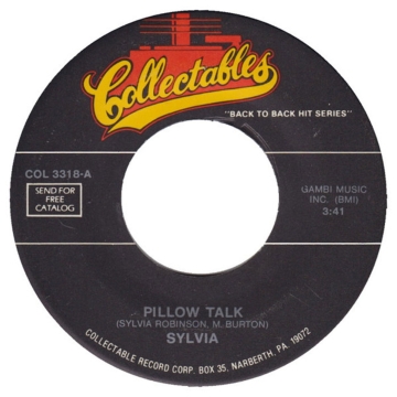 Single: Sylvia / The Moments – Pillow Talk / With You 45 RPM Collectables