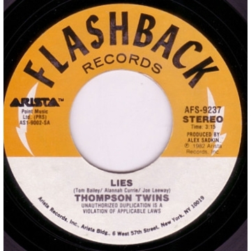 Single 45: Thompson Twins ‎– Lies / Love On Your Side
New old stock Electronic, Rock, Pop, New Wave vinyl 1983