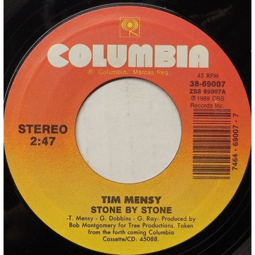 Vinyl Single 45: Tim Mensy ‎– Stone By Stone / I've Got To Hand It To You