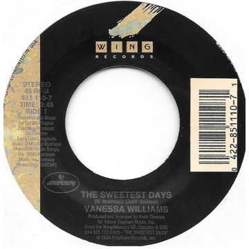 Single 45: Vanessa Williams ‎– The Sweetest Days / Dreamin'