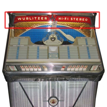 Wurlitzer 2400 Dome Glass Decal Sticker