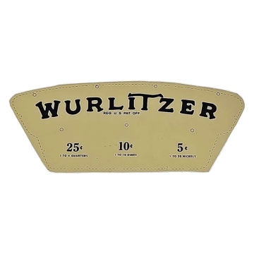 Wurlitzer 750 “Wurlitzer” & Coin Denomination Plastic