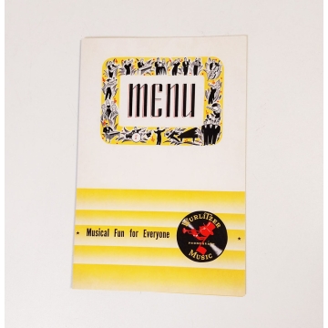 Wurlitzer Menu Kaart