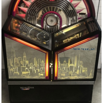 Wurlitzer New York Jukebox Cityscape Front Glass Set