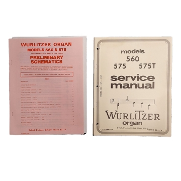 Wurlitzer Organ 560 575 Service Manual
